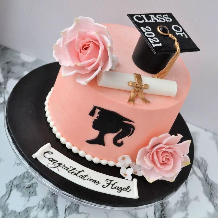 Cute Pink Graduation Cake