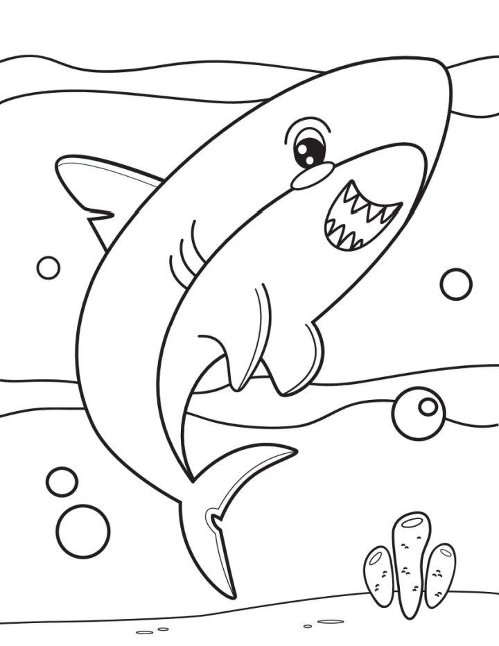Cute Shark Pictures to Color
