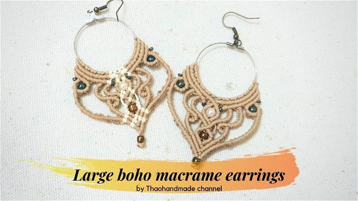 DIY Macrame Hoop Earrings