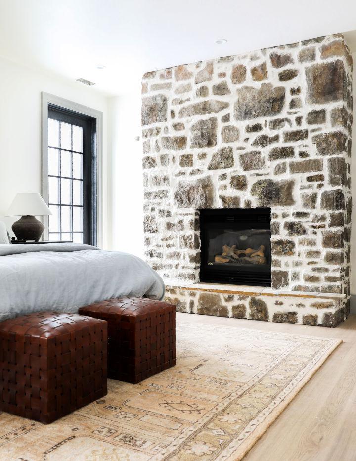 DIY Over Grouted Stone Fireplace
