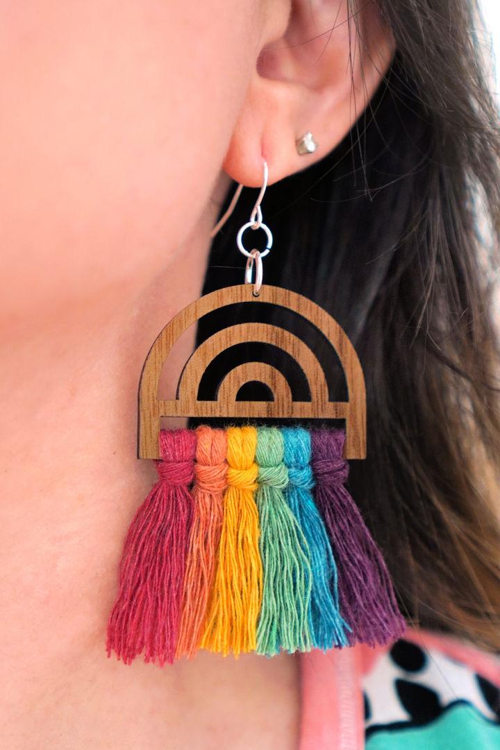 DIY Rainbow Macrame Earrings