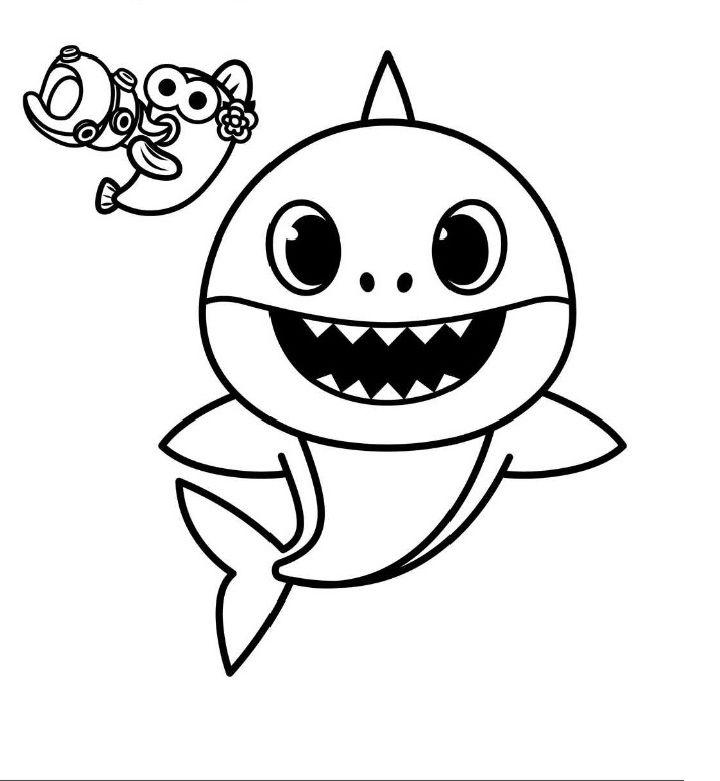 Daddy Shark Doo Doo Doo Coloring Page