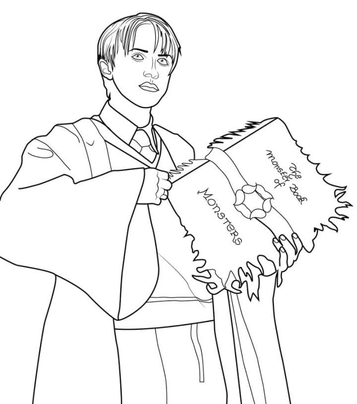 Draco Malfoy from Harry Potter Coloring Page
