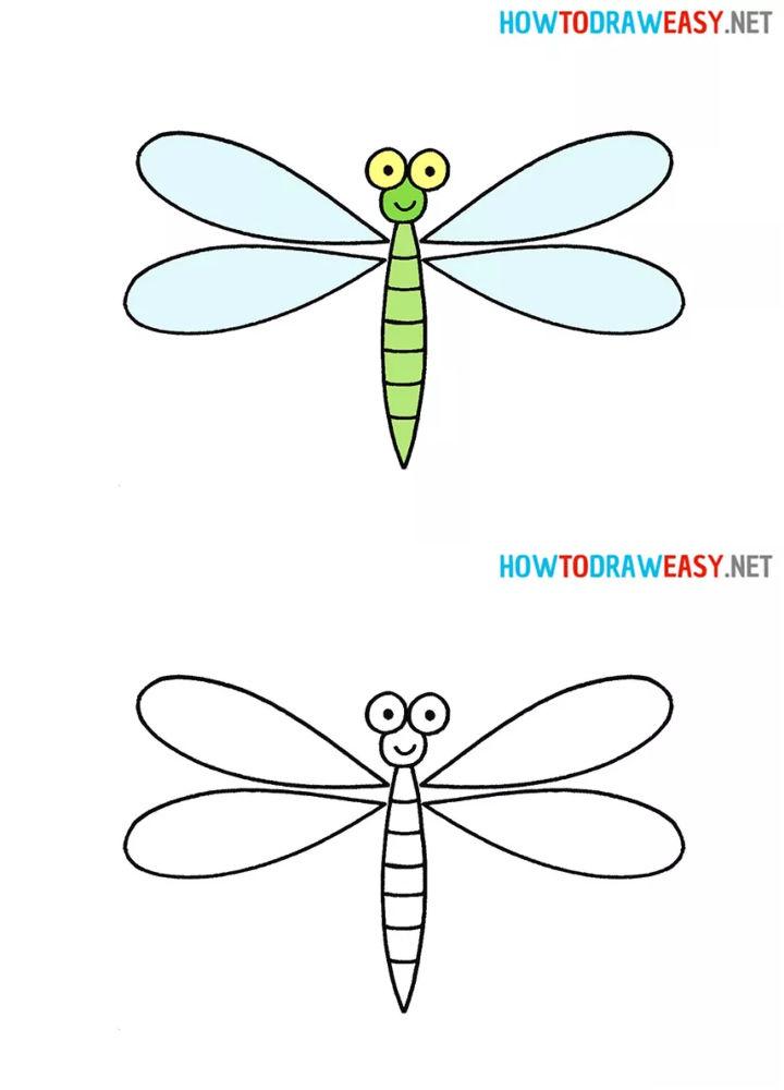 Dragonfly Drawing for Kindergarteners