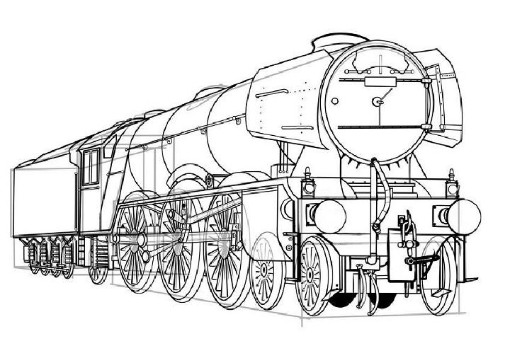 Draw a Classic Steam Locomotive From Scratch