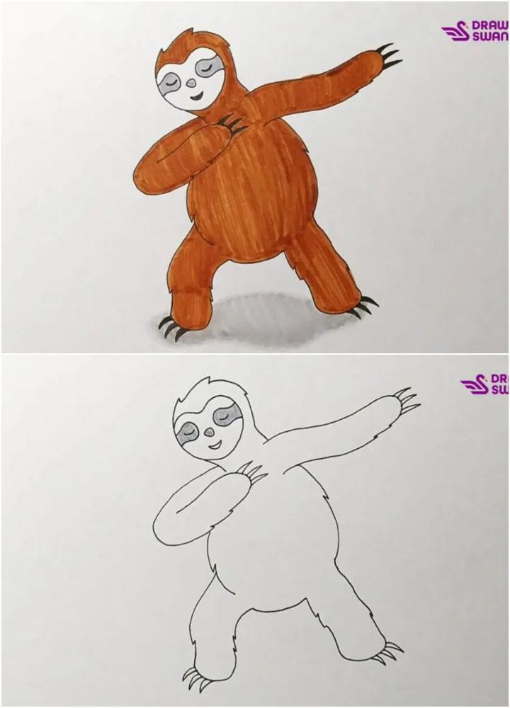 Draw a Dabbing Sloth