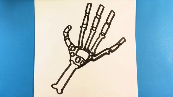 Draw a Halloween Skeleton Hand