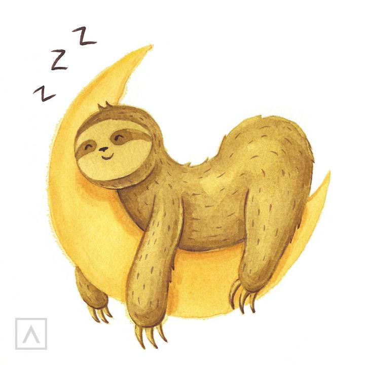 Draw a Sloth with Watercolor