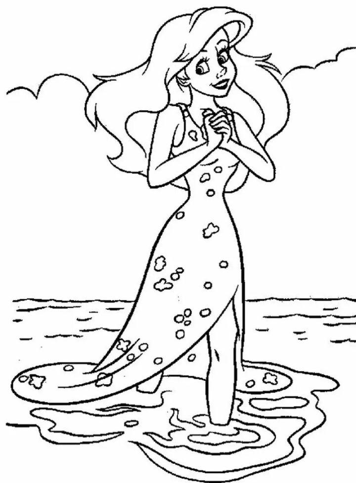 Easy Ariel Pictures to Color