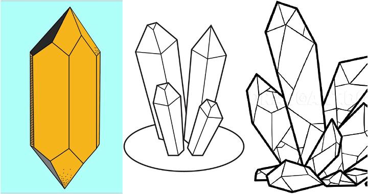 Easy Crystal Drawing Ideas Tutorials