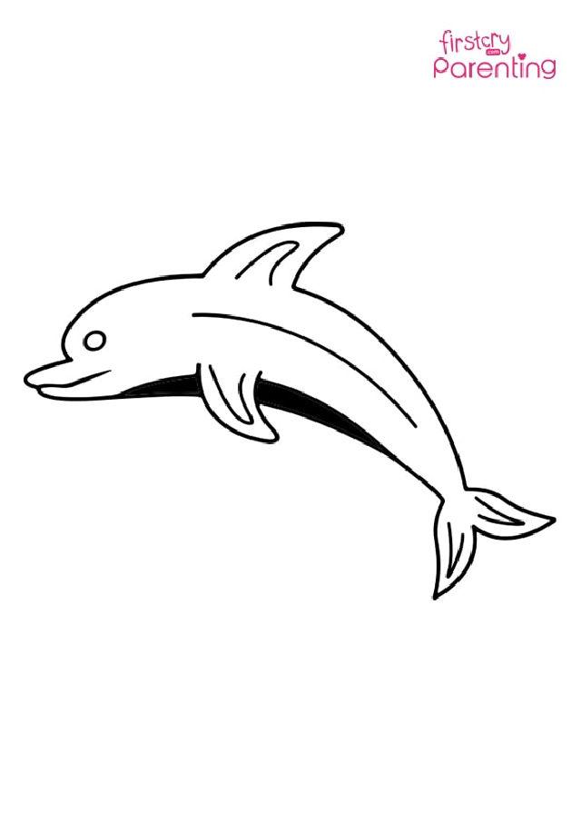 Easy Dolphin Coloring Page