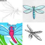 25 Easy Dragonfly Drawing Ideas - How to Draw
