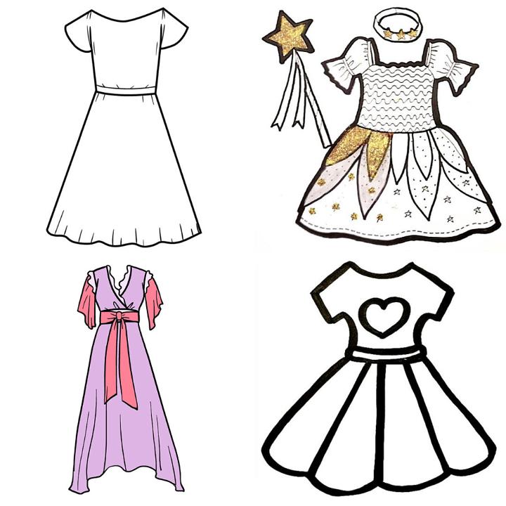 Dress Drawing Tutorial - How to draw Dress step by step