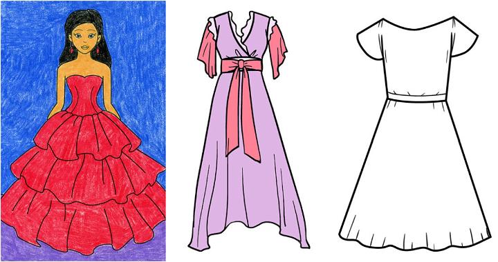 Top 142+ beautiful dress design drawing latest