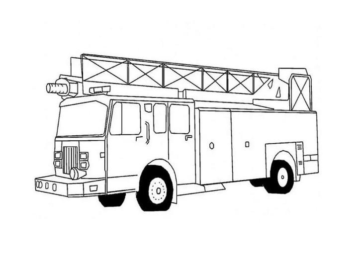 Easy Fire Truck Coloring Page PDF