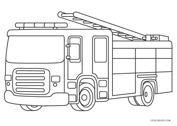 Easy Fire Truck Coloring Sheet