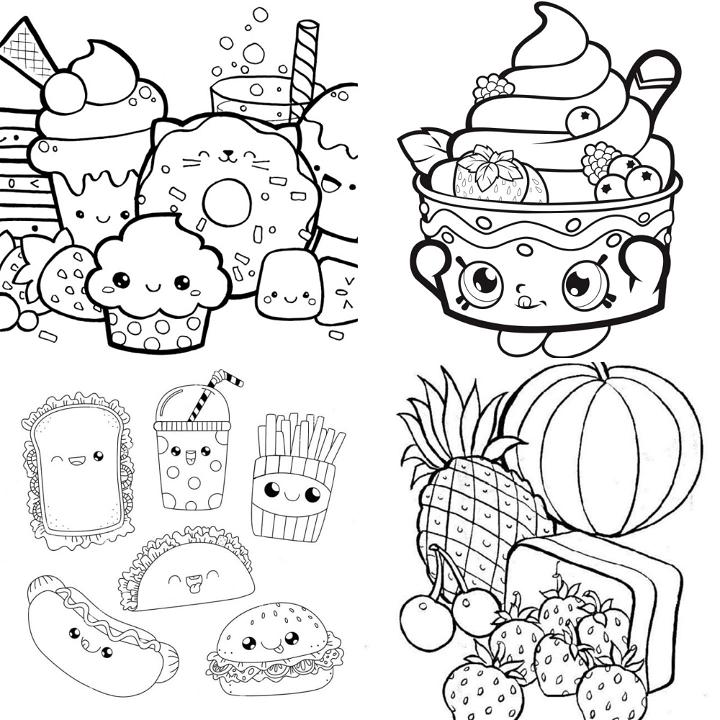 25 Free Food Coloring Pages for Kids and Adults - Blitsy