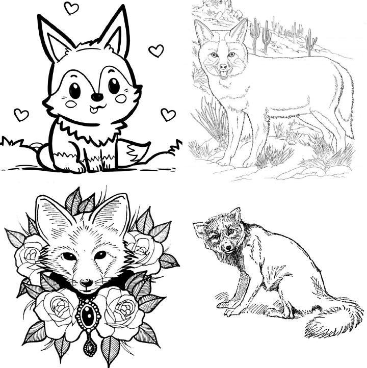 25 Free Fox Coloring Pages for Kids and Adults - Blitsy