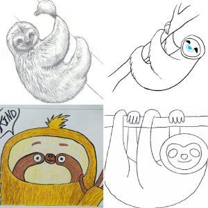 25 Easy Sloth Drawing Ideas - How to Draw a Sloth