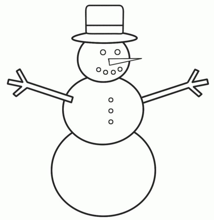 Easy Snowman Coloring Pages