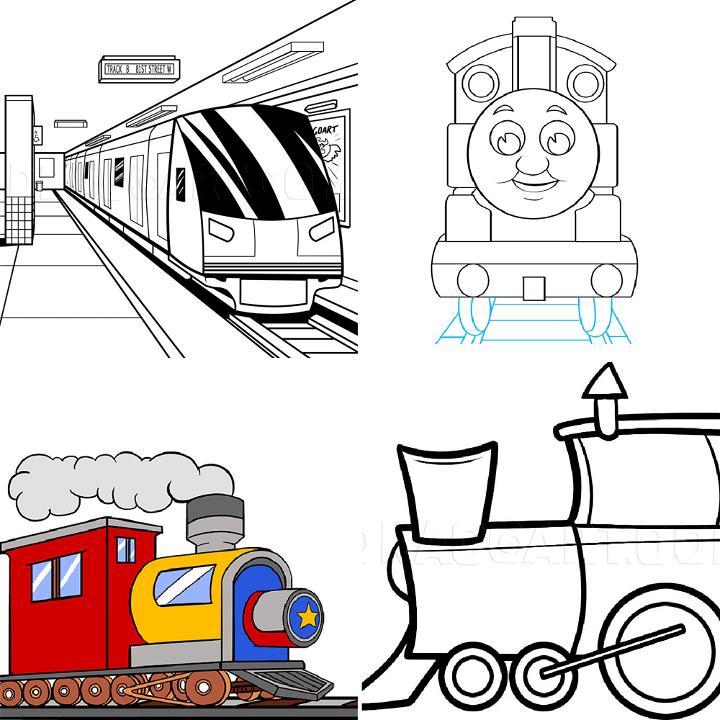 Learn How to Draw a Train for Kids Trains Step by Step  Drawing Tutorials