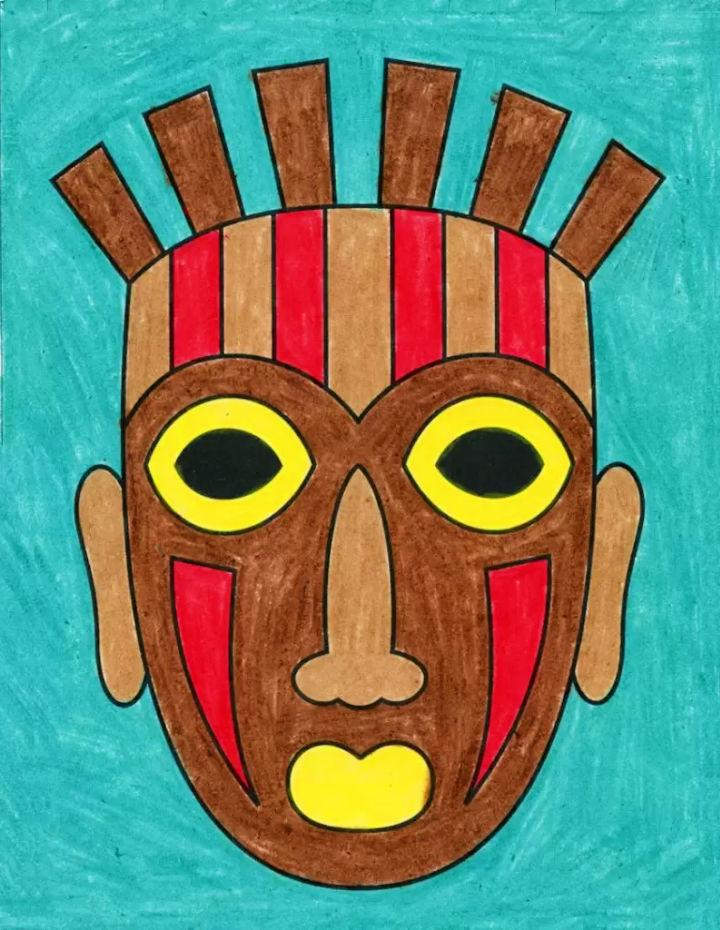 Easy Tribal Mask Drawing