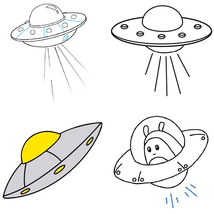 20 Easy UFO Drawing Ideas How to Draw a UFO