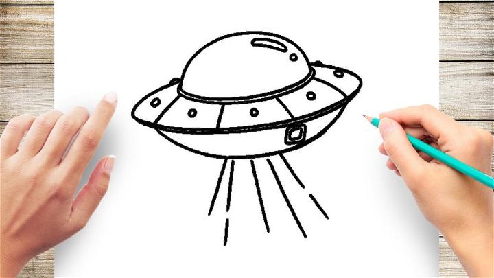 Easy UFO Sketch Drawing