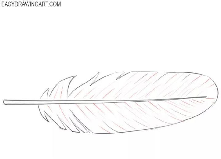 Easy Way to Draw a Feather