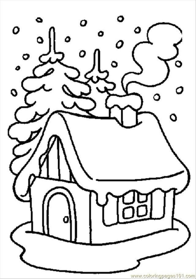 Easy Winter Coloring 01 Coloring Page