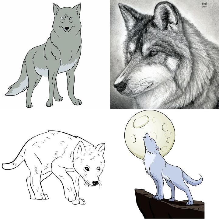 Anime wolf Silhouette Vector Clipart Images Pictures