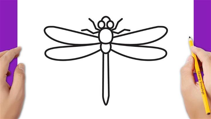 Easy and Simple Dragonfly Drawing