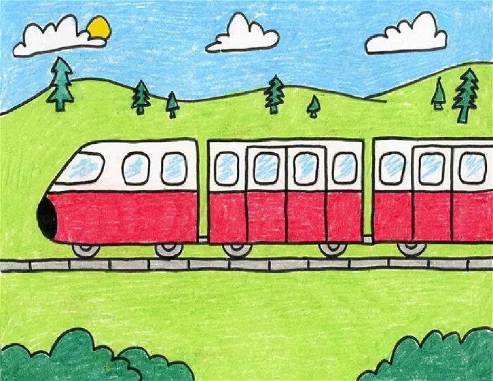 25 Easy Train Drawing Ideas - How to Draw a Train