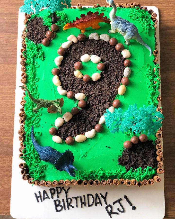 Edible Dinosaur Sheet Cake