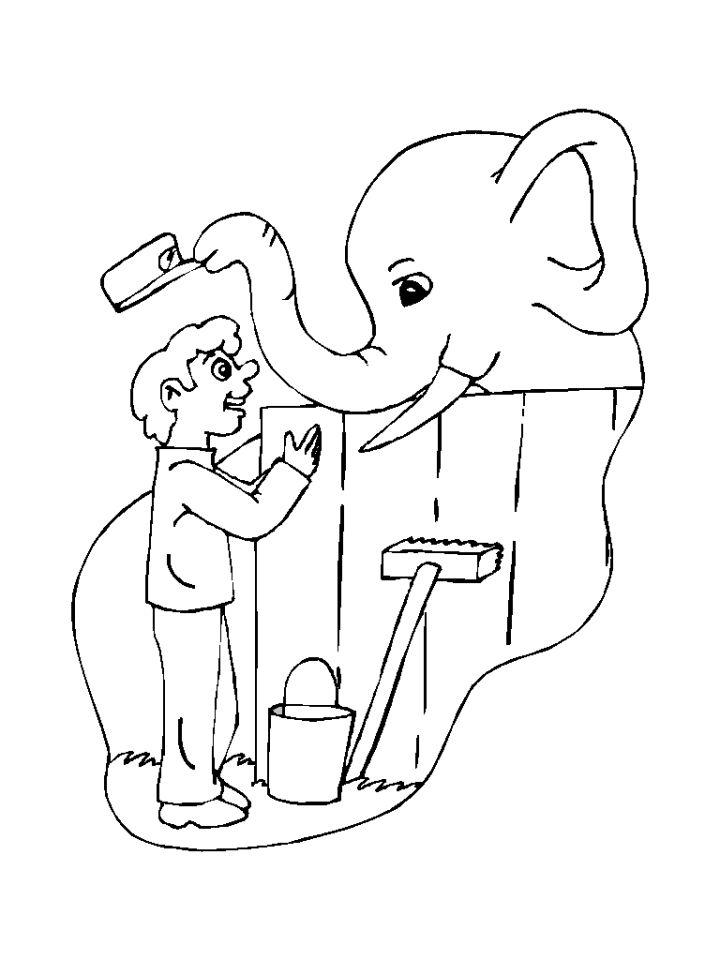 Elephants Coloring Pages, Tracer Pages, and Posters