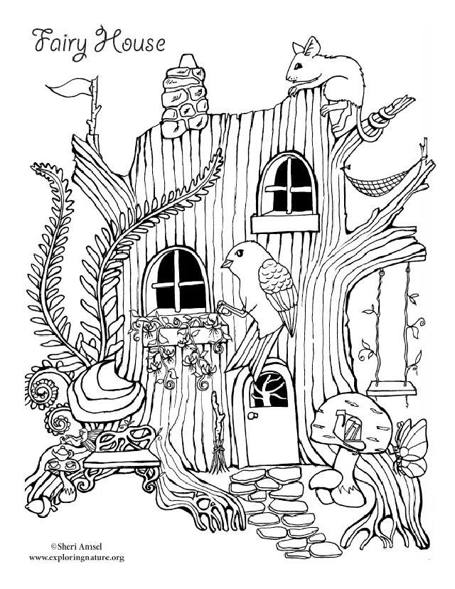 Fairy House Coloring Page Pictures