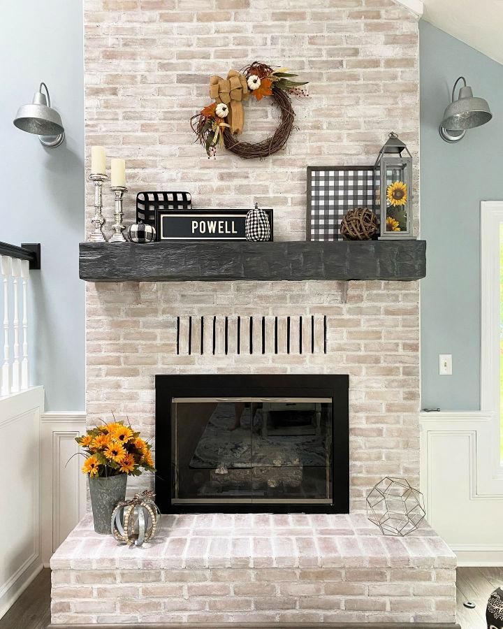 Farmhouse Style Tile Fireplace