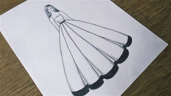 How to draw Fashion Girl with Beautiful Dress-saigonsouth.com.vn