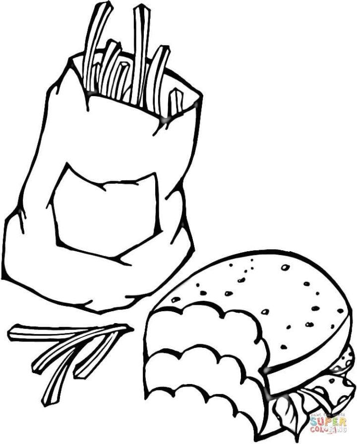 Fast Food Coloring Page and Activities