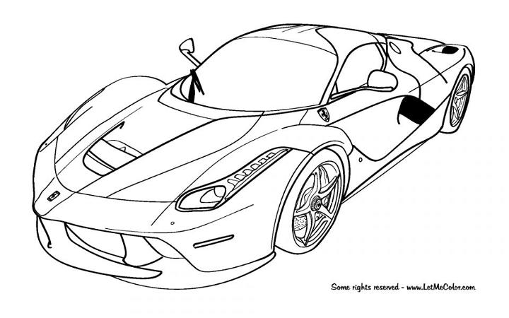 Ferrari Race Car Coloring Pages