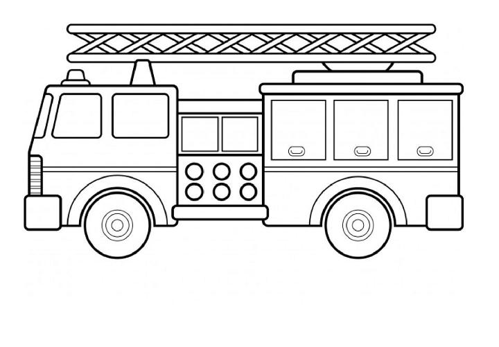 Fire Truck Coloring Page Worksheets