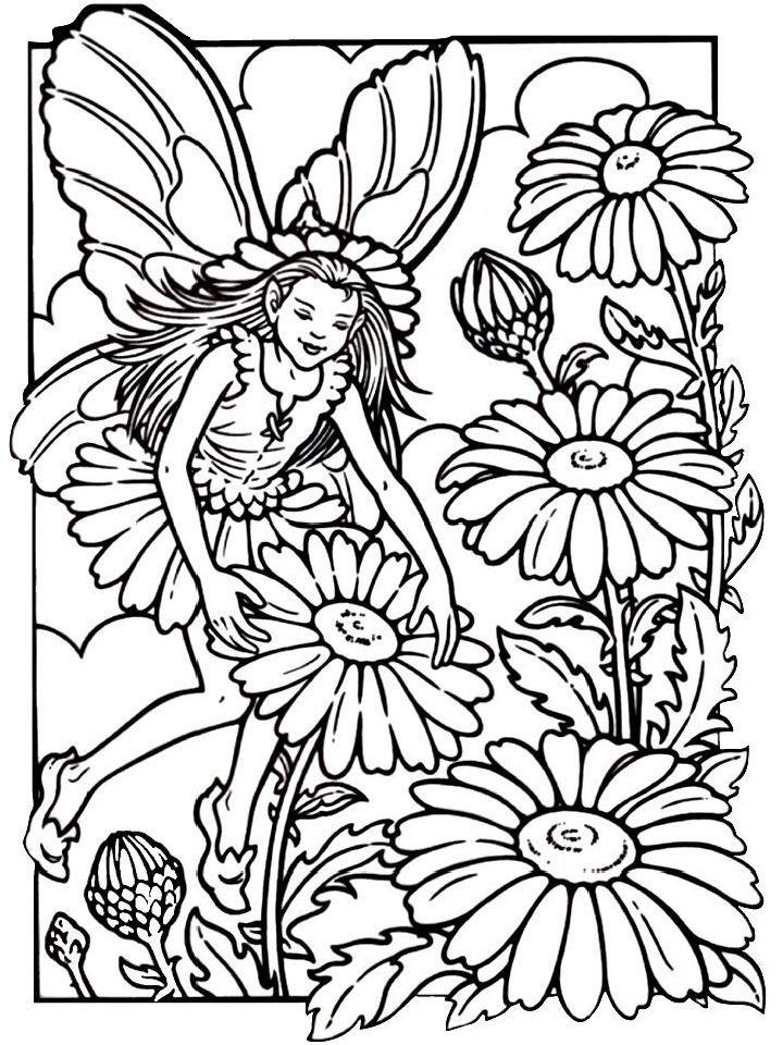 Flower Fairy Coloring Pages to Print