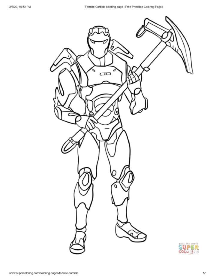 Fortnite Carbide Coloring Page and Activities