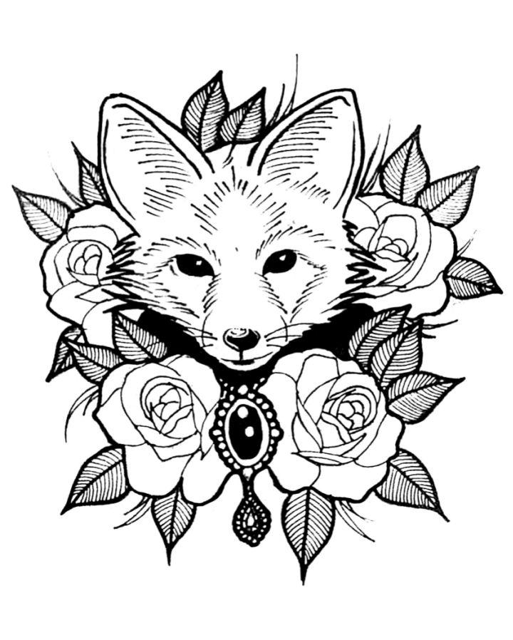 Fox Coloring Page to Printable