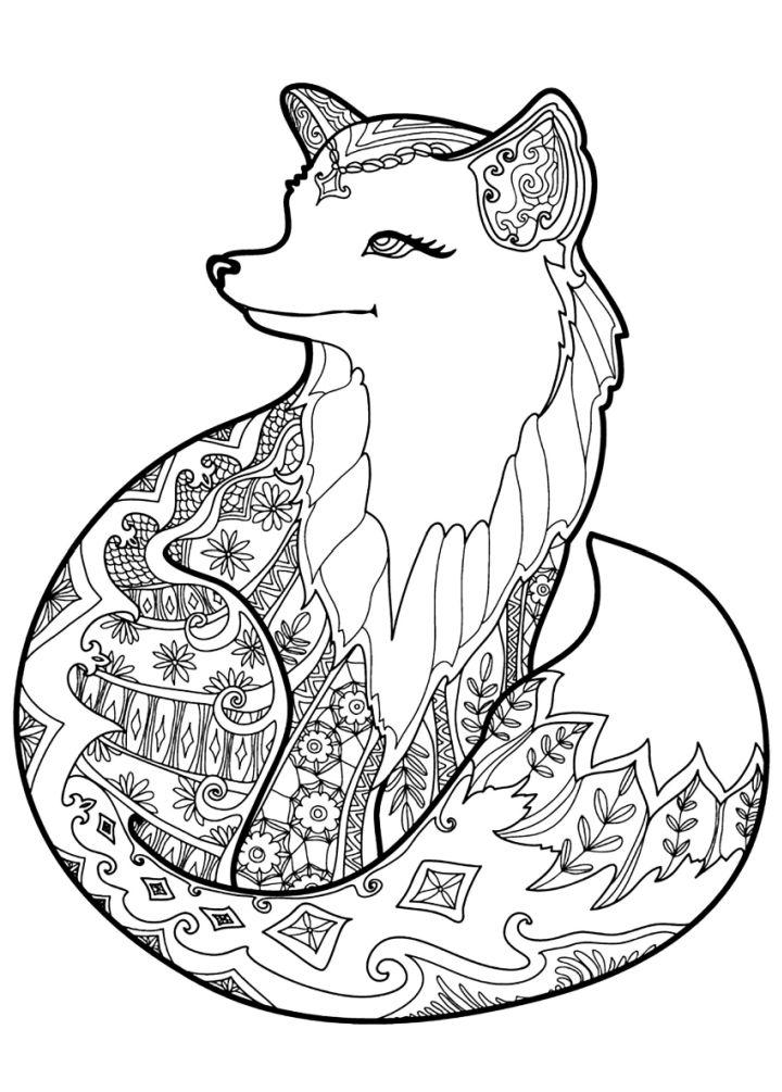 Foxes Coloring Pages for Adults