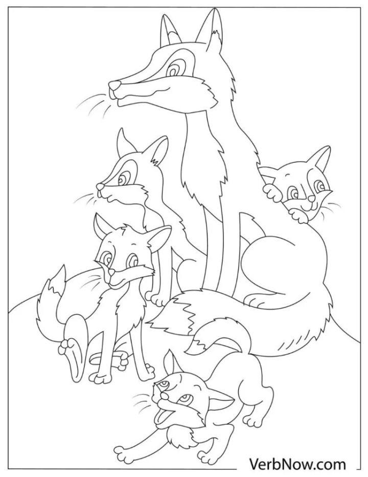 Foxes Coloring Sheet Printable PDF
