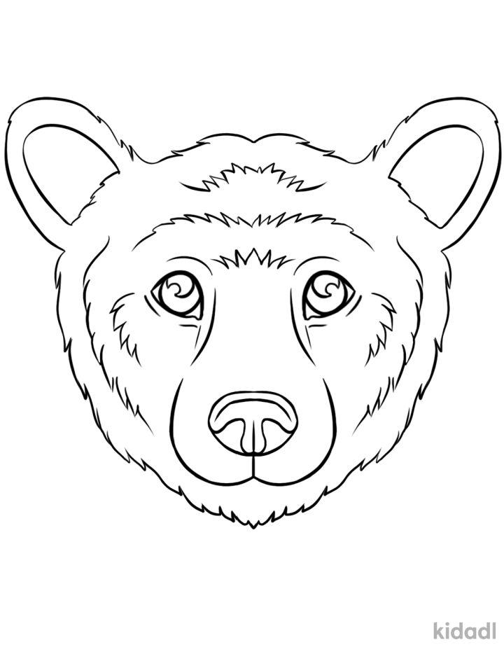 Free Bear Face Coloring Pages