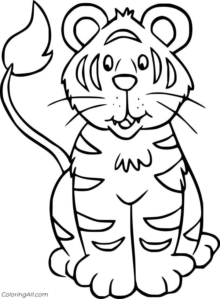 Free Cartoon Tiger Coloring Page