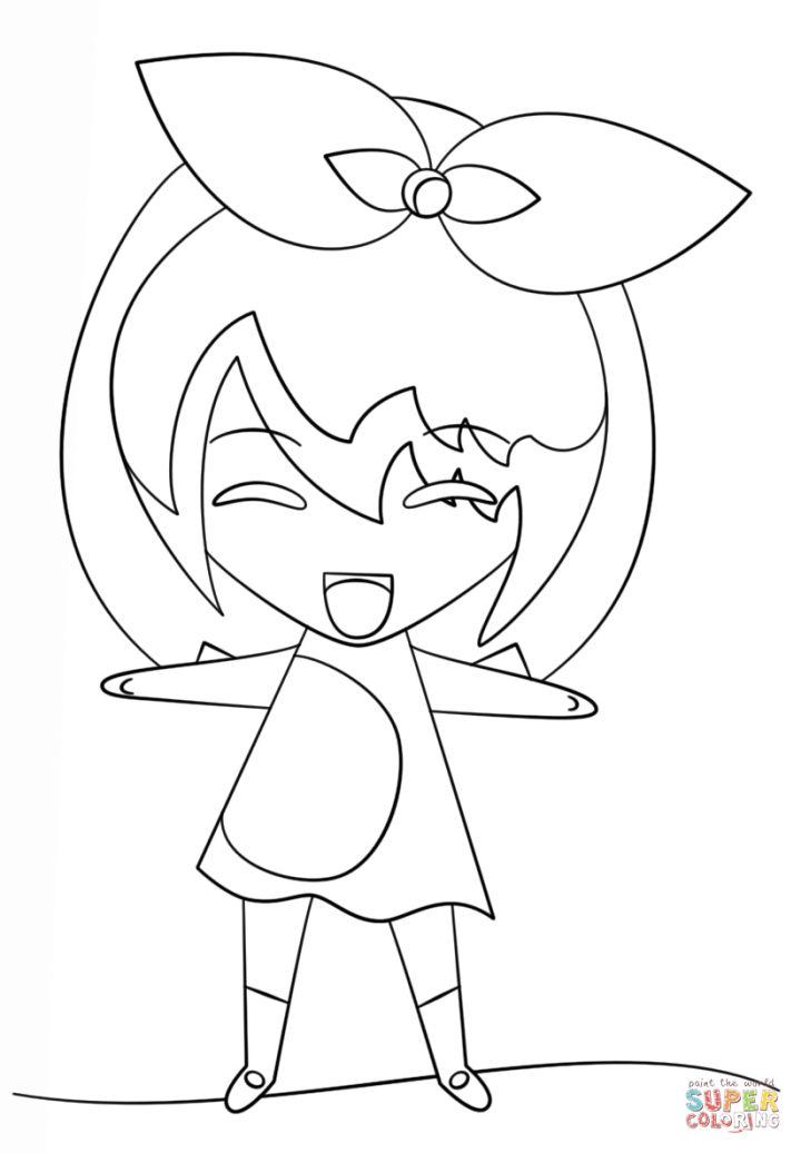 Free Kawaii Girl Coloring Page