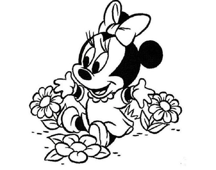 Free Kids Baby Minnie Mouse Coloring Pages